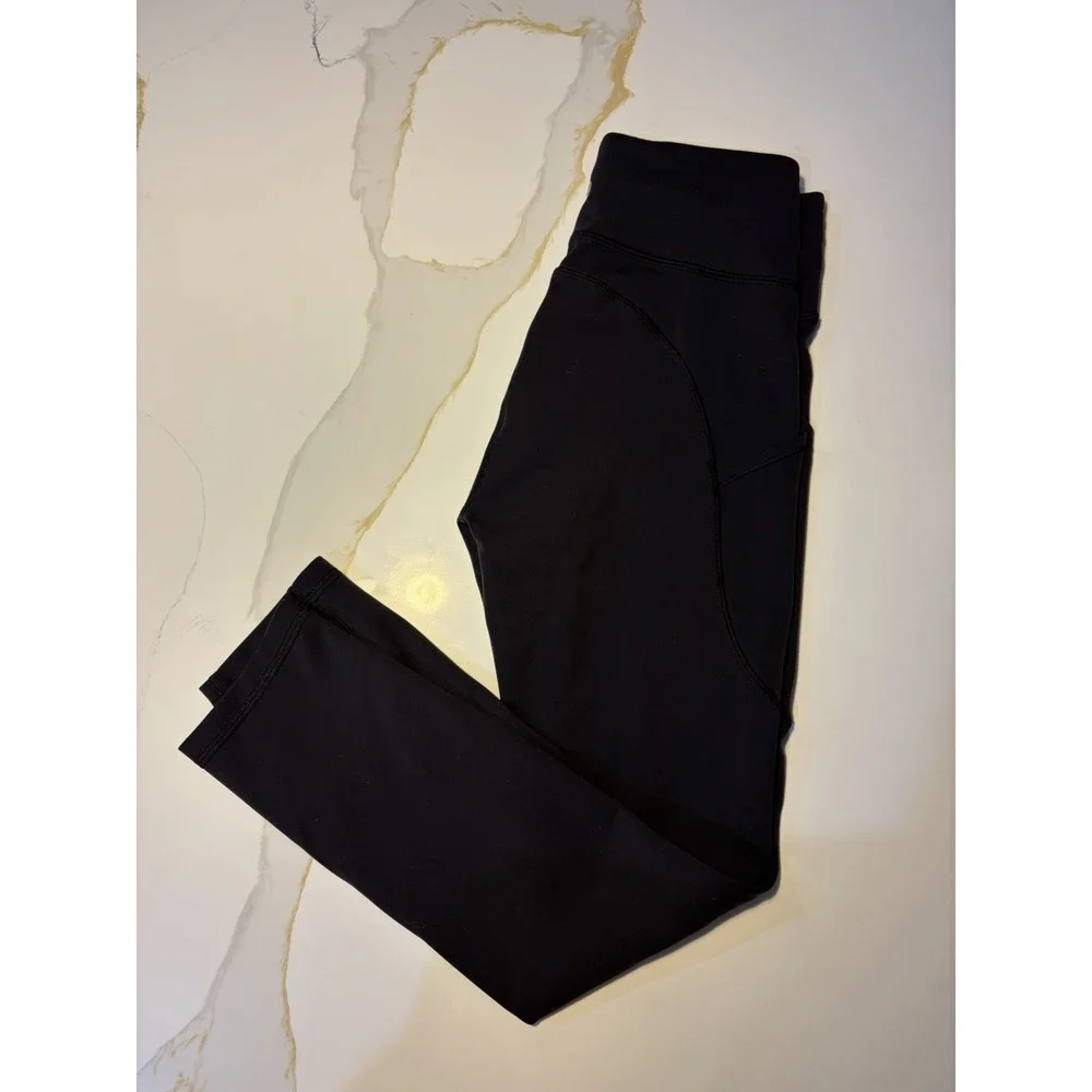 Lululemon Black High Rise Pocket Leggings Women's Size 4 Athletic Yoga Pants